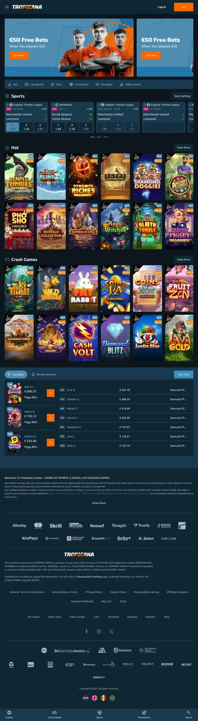 tropicana template-card